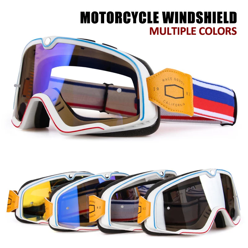 

Очки в стиле ретро с защитой от УФ-лучей, большие очки для верховой езды, очки для защиты от столкновений, ветрозащитные, устойчивые к песку мотоциклетные очки