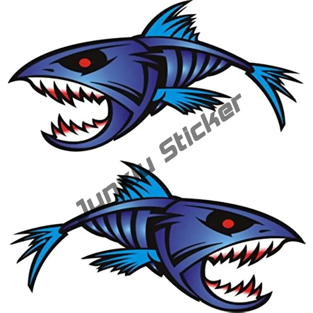 Светоотражающие наклейки с зубами акулы графические со скелетом рыбы рыбацкая
