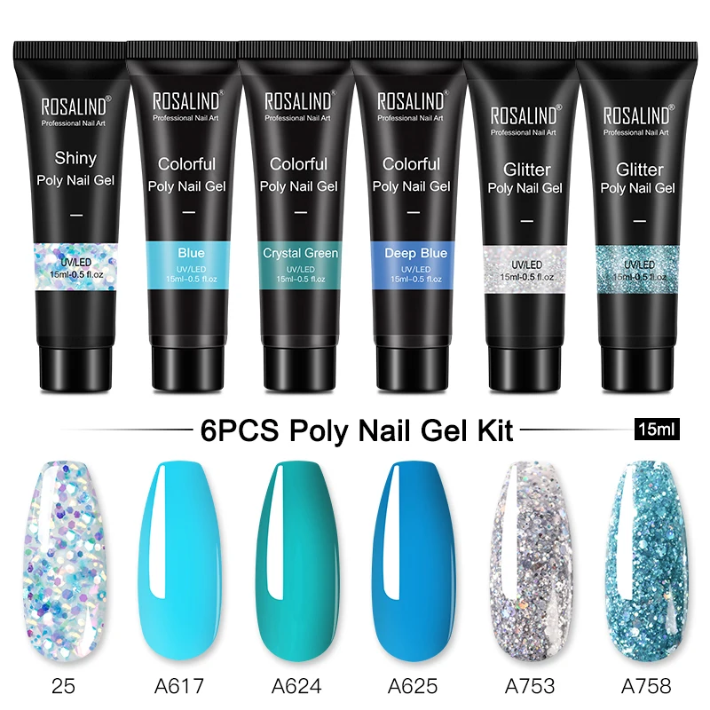 

ROSALIND 15ml Nail Gel Set For Nails Extension Gel Polish Semi Permanent Vernish Base Top Coat Gel Varnish Gel Nail Polish