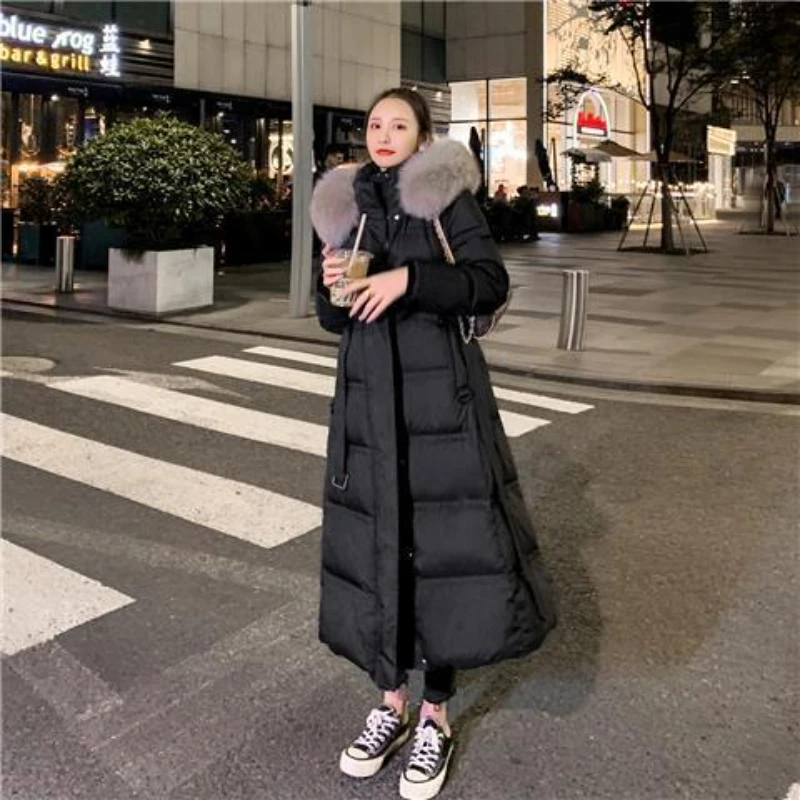 Woman Solid Cotton Padded Long Winter Coat Female Casual Fashion Slim Basic Top Ladies Warm Snow Wear Padded Clothes Hooded G349