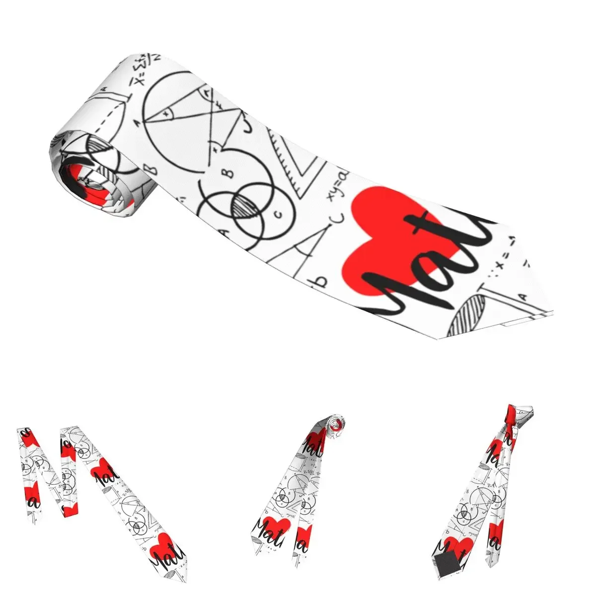 Галстук унисекс с математическим рисунком Повседневный из полиэстера