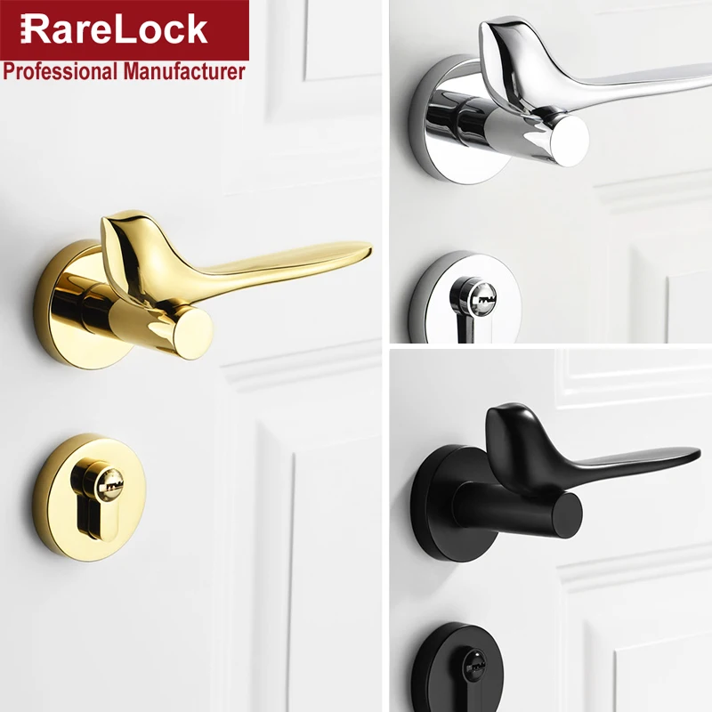 

Набор золотых дверных замков с птичьей ручкой, бесшумные замки раздельного типа для дома, спальни, ванной комнаты, фитинга MS664 G1