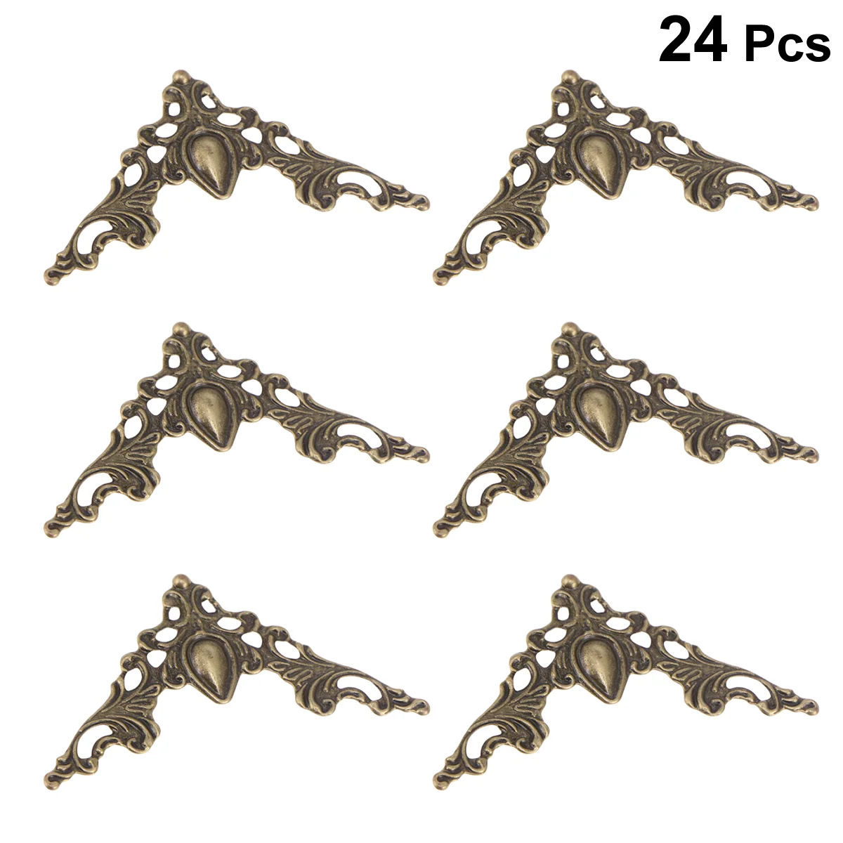 

24 Pcs Vintage Metal Book Corner Protector Box Book Scrapbook Album Corner Decorative Protector Cover (Antique Bronze)
