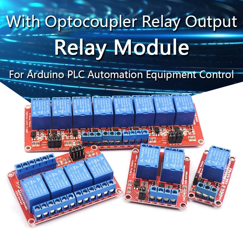 Релейный модуль 5 В 12 24 с оптроном релейный выход 1 2 4 6 8-канальный для управления