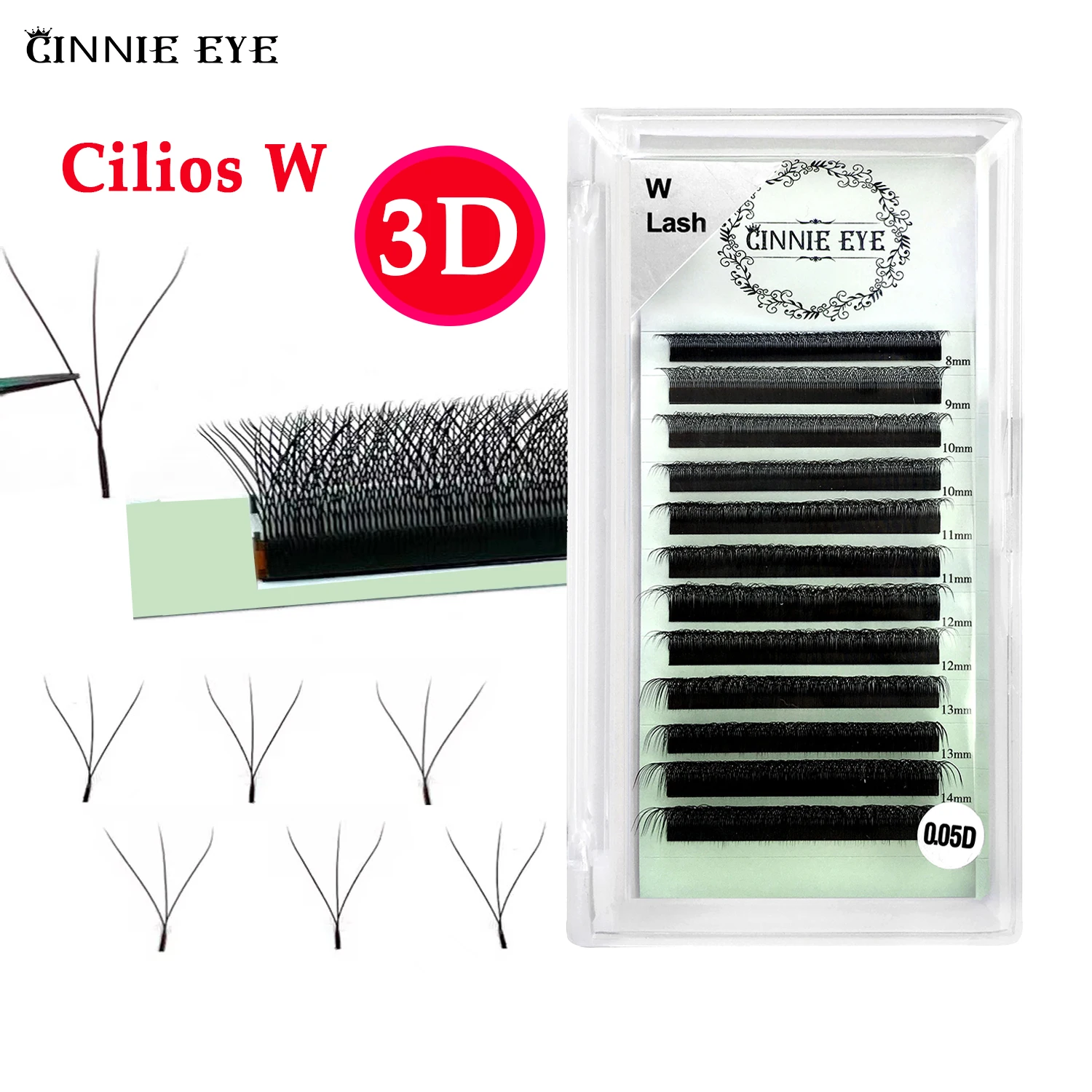 

W Shape Eyelashes Extension 4D CIlios 3D Natural Hair False Flower Lash Premade Fans Faux Mink Cluster Lashes Bundles Curl C/D