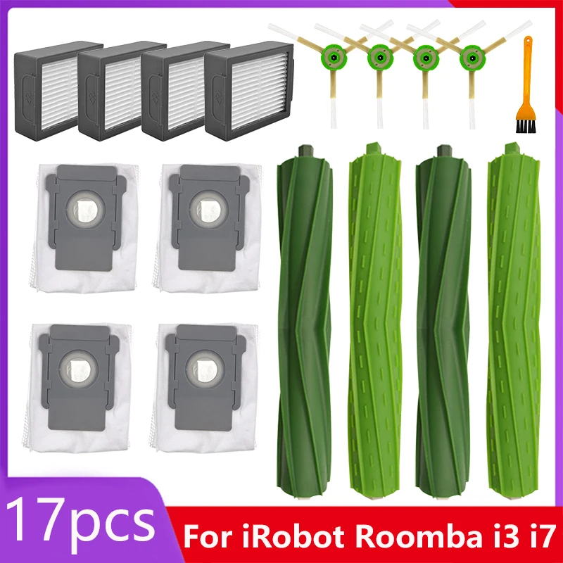 For iRobot Roomba i3 i7 i7+ Series Robot Vacuum Cleaner Replacement Spare Parts main brush Side brush Hepa Filters Accessories