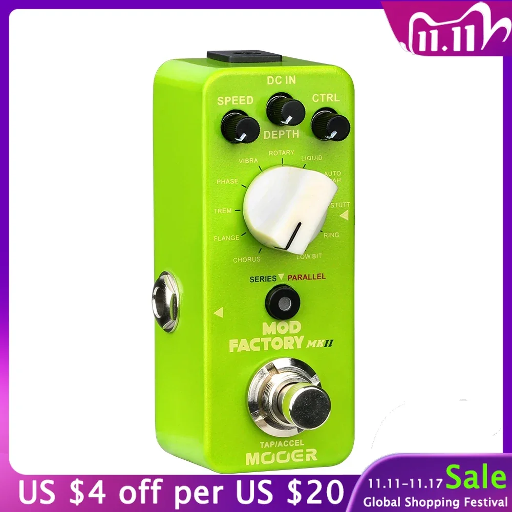 

MOOER Mod Factory MKII Guitar Effect Pedal Multi Modulation 11 Modulation Effects Tap Tempo Control True Bypass Full Metal Shell