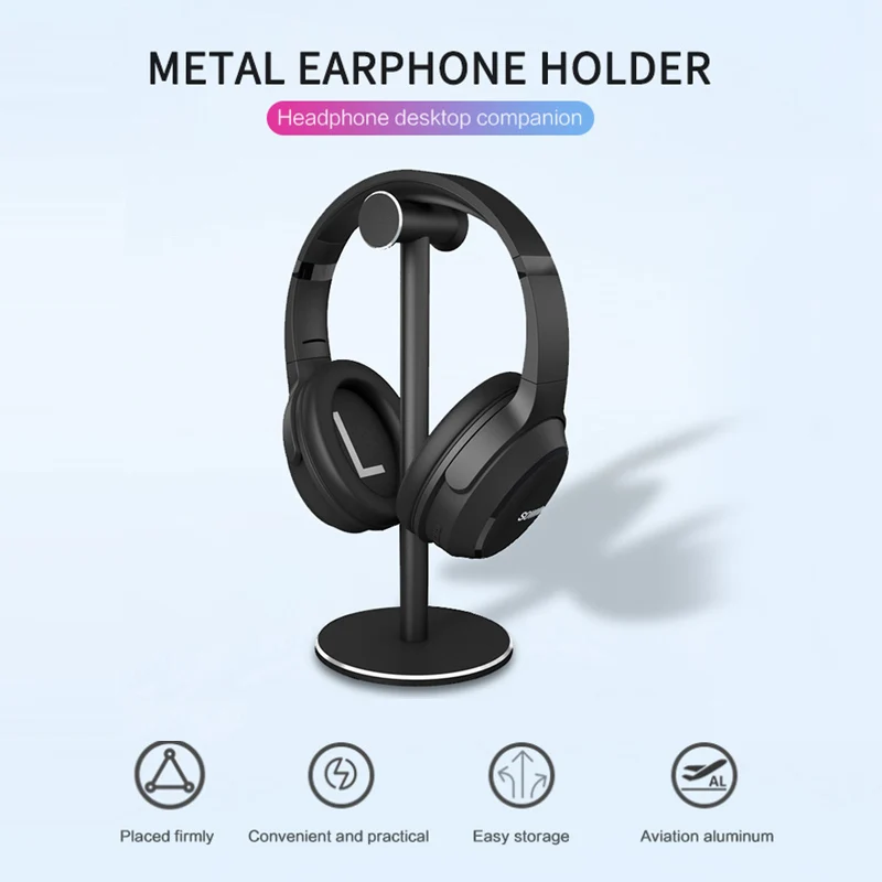

Metal Headphones Holder Stylish Aluminum Alloy Detachable Holder Prevent Crushing 23cm Wired Wireless Headsets Stand Durable