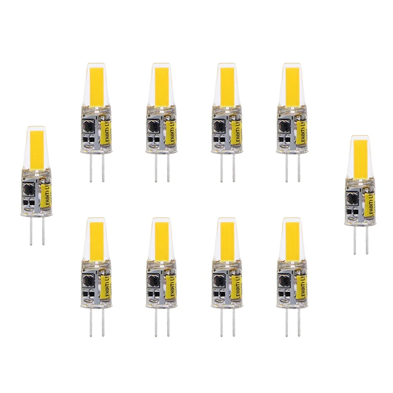 Фото Светодиодные лампы G4, 10 шт., мини-светодиодная лампа G4 COB, 3 Вт, лампа-свеча, замена галогенной лампы 30 Вт 40 Вт для люстры, прожектора переменного тока, 12 В постоянного тока, теплый белый №5