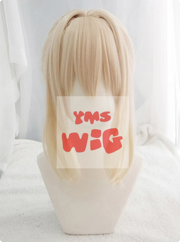 YMS WIG Violet Evergarden Короткие светло-русые косы с двумя пучками Термостойкие волосы