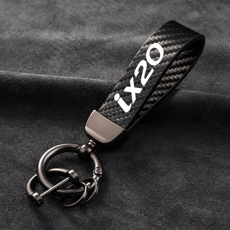 

New Genuine Leather Car Styling Emblem Keychain Key Chain Rings For Hyundai ix20 car accessories With Logo