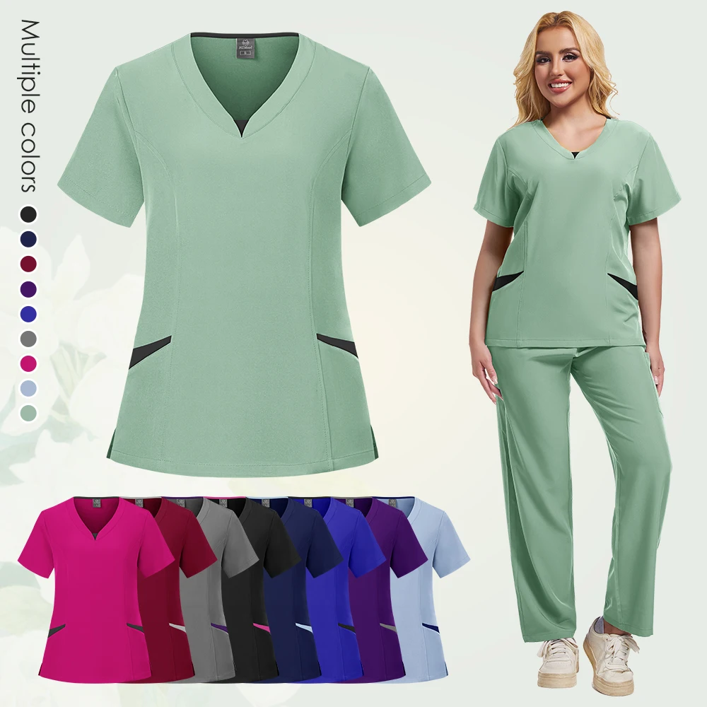 New Unisex Doctor Scrubs Medical Sets Operating Room Uniform Nurse Supplies Workwear Dental Surgical Suits
