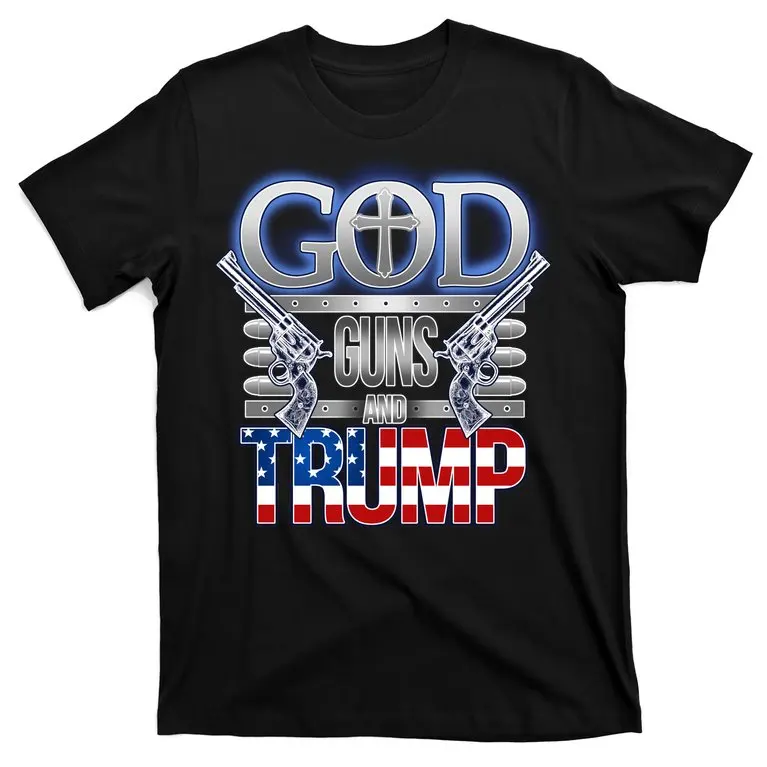 

God Guns And Donald Trump T-Shirt New 100% Cotton O-Neck Short Sleeve Summer Casual Mens T-shirt Size S-3XL