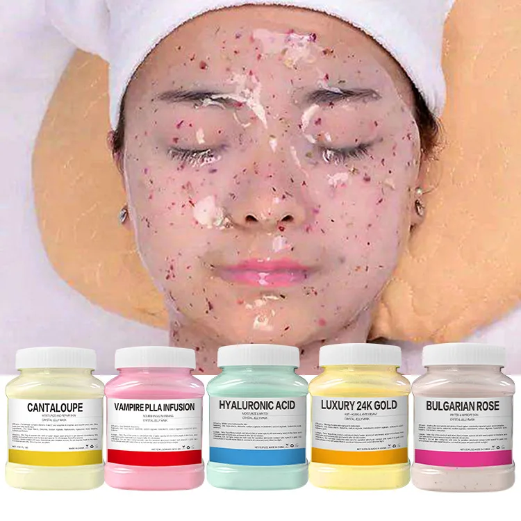 

Moisturizing and Skin Brightening 24K Gold Soft Film Powder Rose Petal Crystal Jelly facial mask 350g mask face