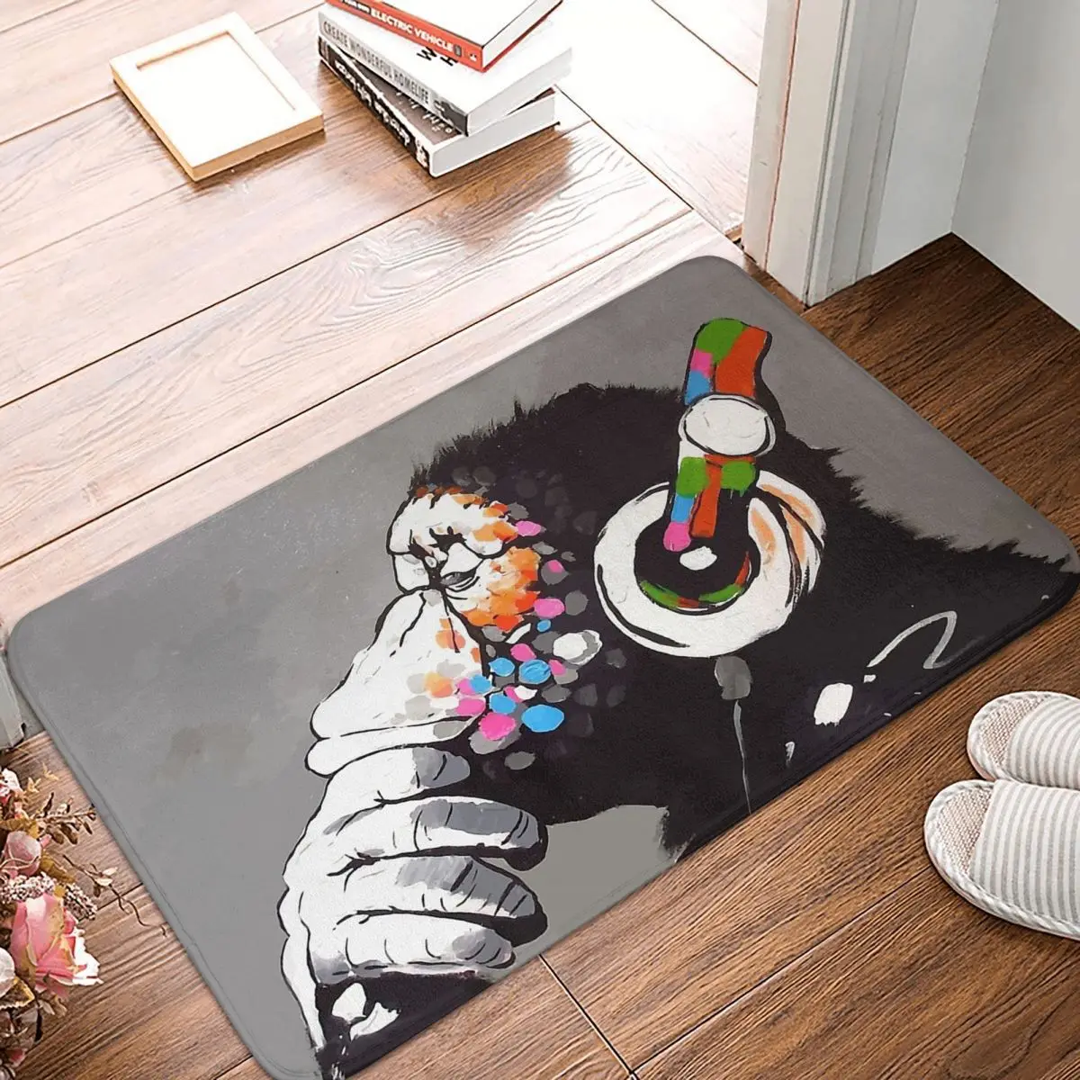 

Banksy Anti-Slip Doormat Kitchen Mat DJ Monkey Thinker With Headphones Balcony Carpet Entrance Door Rug Home Decor