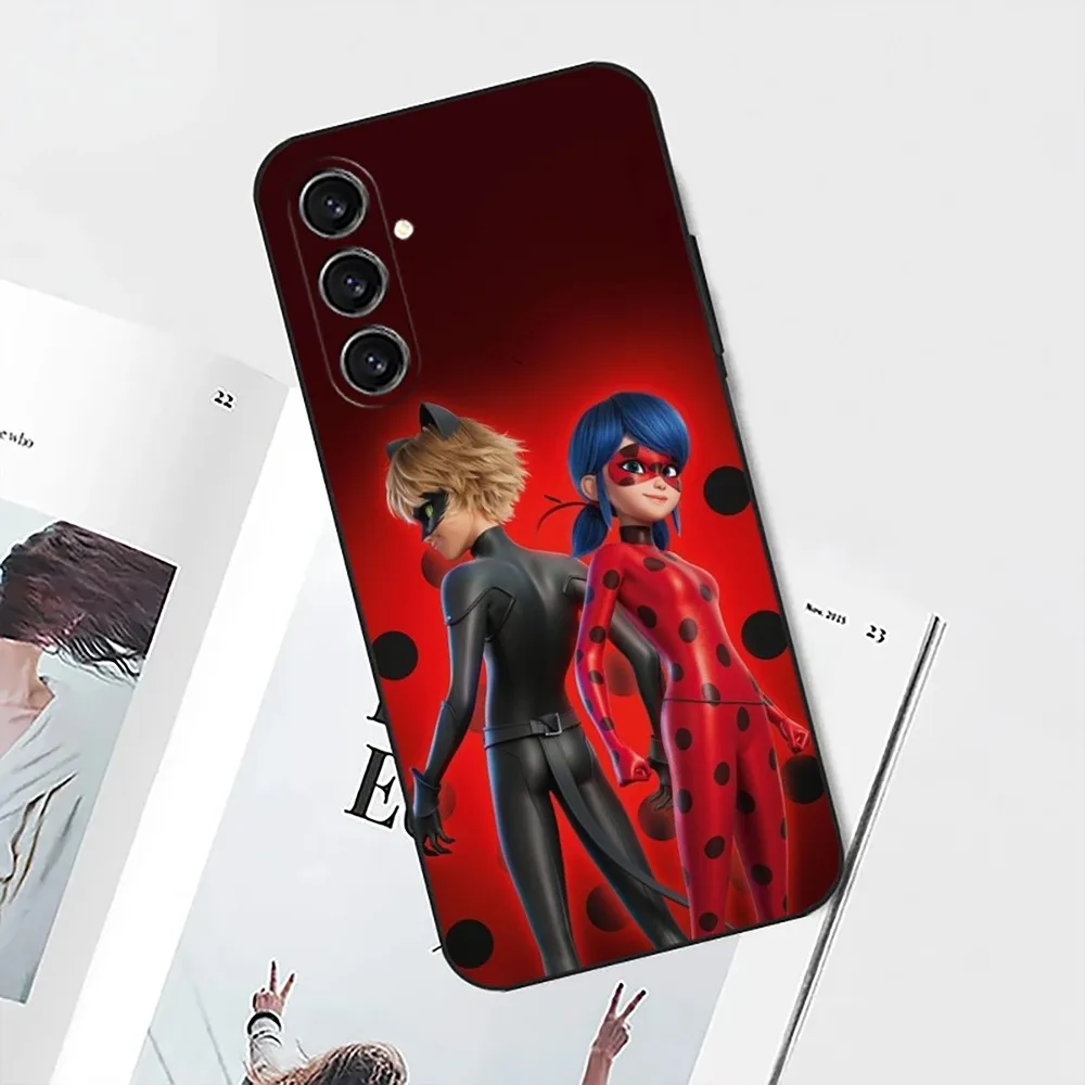 Чехол для телефона Cat Noir Samsung S25 S24 S21 S22 S23 S30 Ultra S20 Plus Fe Lite Note 10 9 5G L-LadybugES-S черный