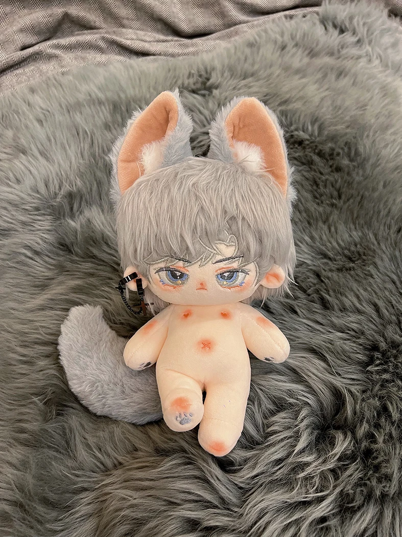 

Handsome Cool Boy Cute Beast Ears Tail No Attribute Plush Stuffed 20cm Doll Change Clothes Plushie Pillow Cosplay Birthday Gift