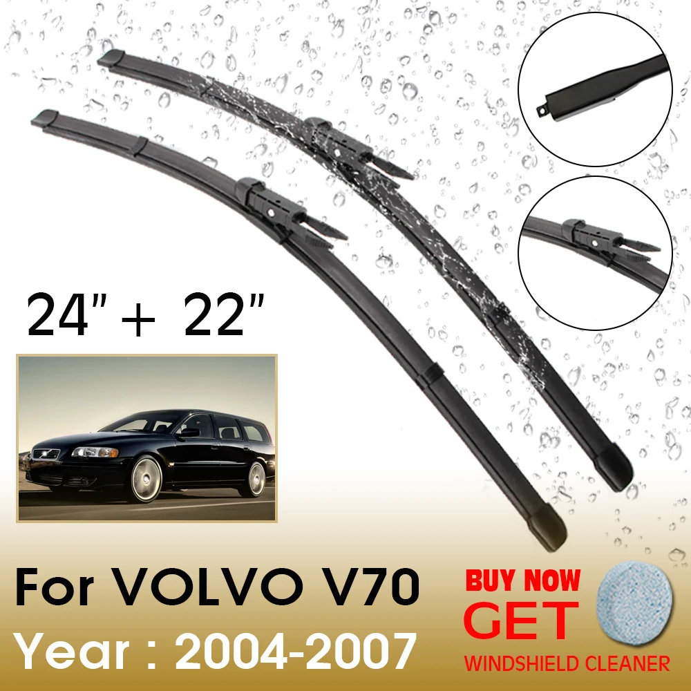 

Car Wiper Blade For VOLVO V70 24"+22" 2004-2007 Front Window Washer Windscreen Windshield Wipers Blades Accessories