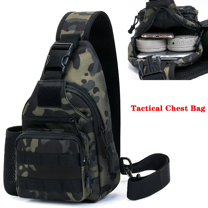 

Military Tactical Shoulder Bag Men's Outdoor Chest Bag Sling Camouflage Hiking Camping Travel Military Hunting Crossbody Bag