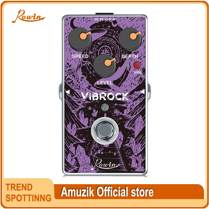 Rowin Vibe Chorus Tremolo Guitar Effect Pedal True Bypass Mini Design Full Metal Shell For Electric Guitars