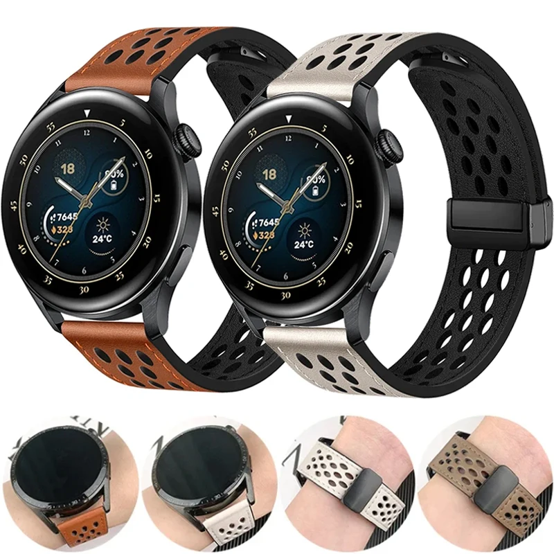 Кожаный ремешок для часов Samsung Galaxy Watch 6 Huawei GT