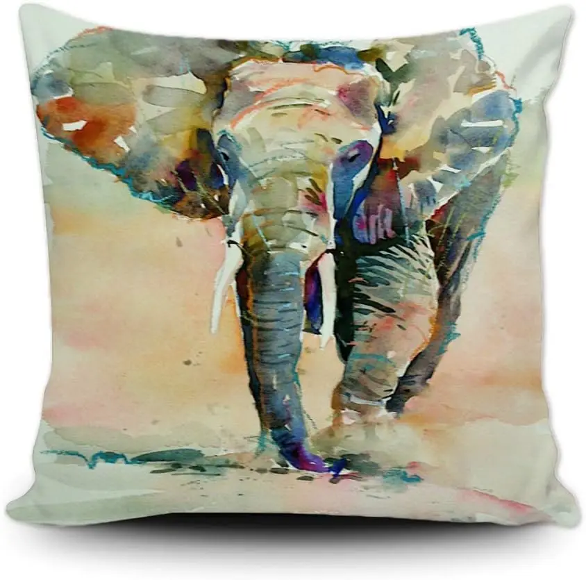 

Льняная наволочка с принтом слон 45x45