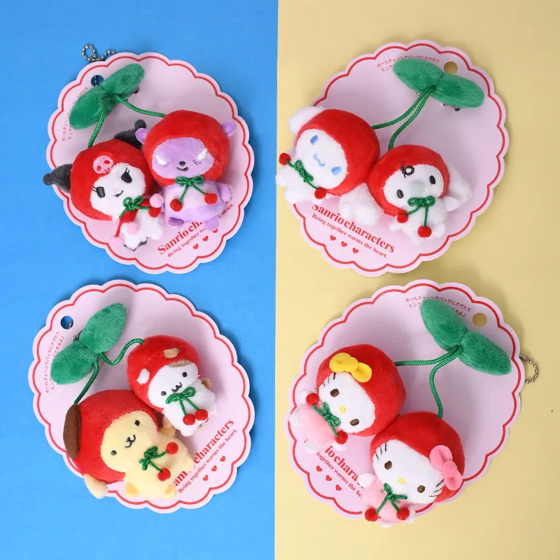 

Новый продукт Sanrio Kawaii фрукты вишни серия мультфильм Kuromi нефрит собака кулон Брошь Украшение Девочка Сердце плюшевая игрушка