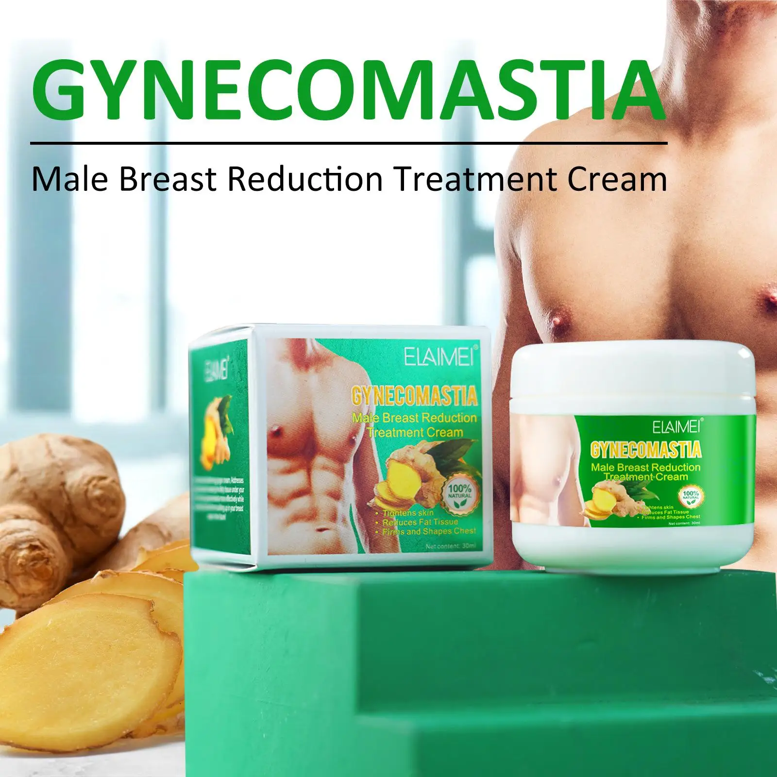 

Natural Plant Men's Breast Firming Massage Cream Burn Tightening Chest Muscle Creams Body Shaping Reduce Gynecomastia Chest R5R5