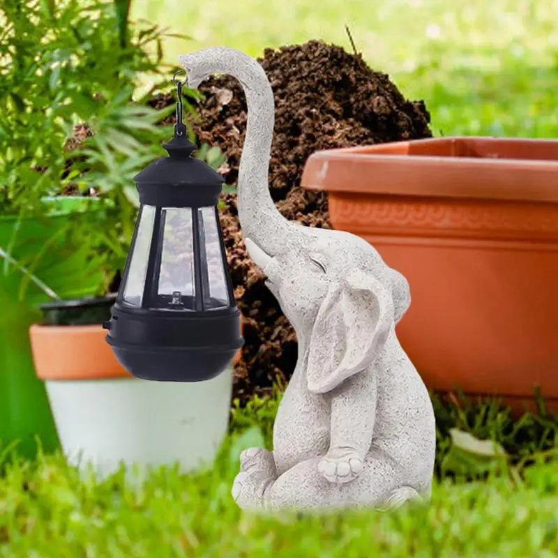 Статуя солнечного слона для декора сада фигурка садовый декор с солнечным