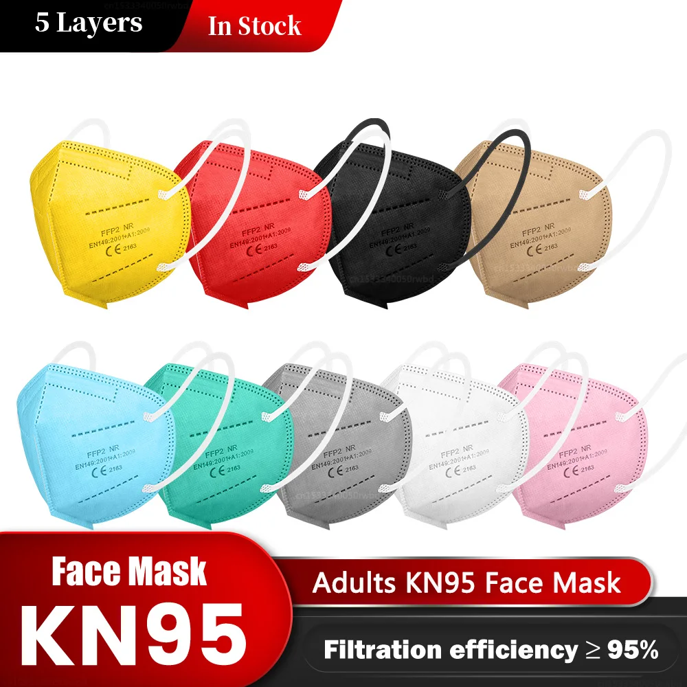

10/100PCS FFP2 Masks KN95 Facial Mascarillas Adults 5 Layers Filter Face Mask Filtration Mouth Mask Protective Respirator Mask