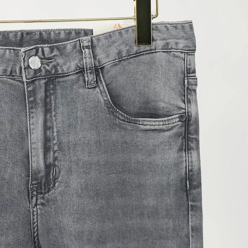 Men's Jeans Fashion Brand High Quality Retro Gray Straight Denims Pant Classic Casual Washed Style Street Trendy Men Trouser