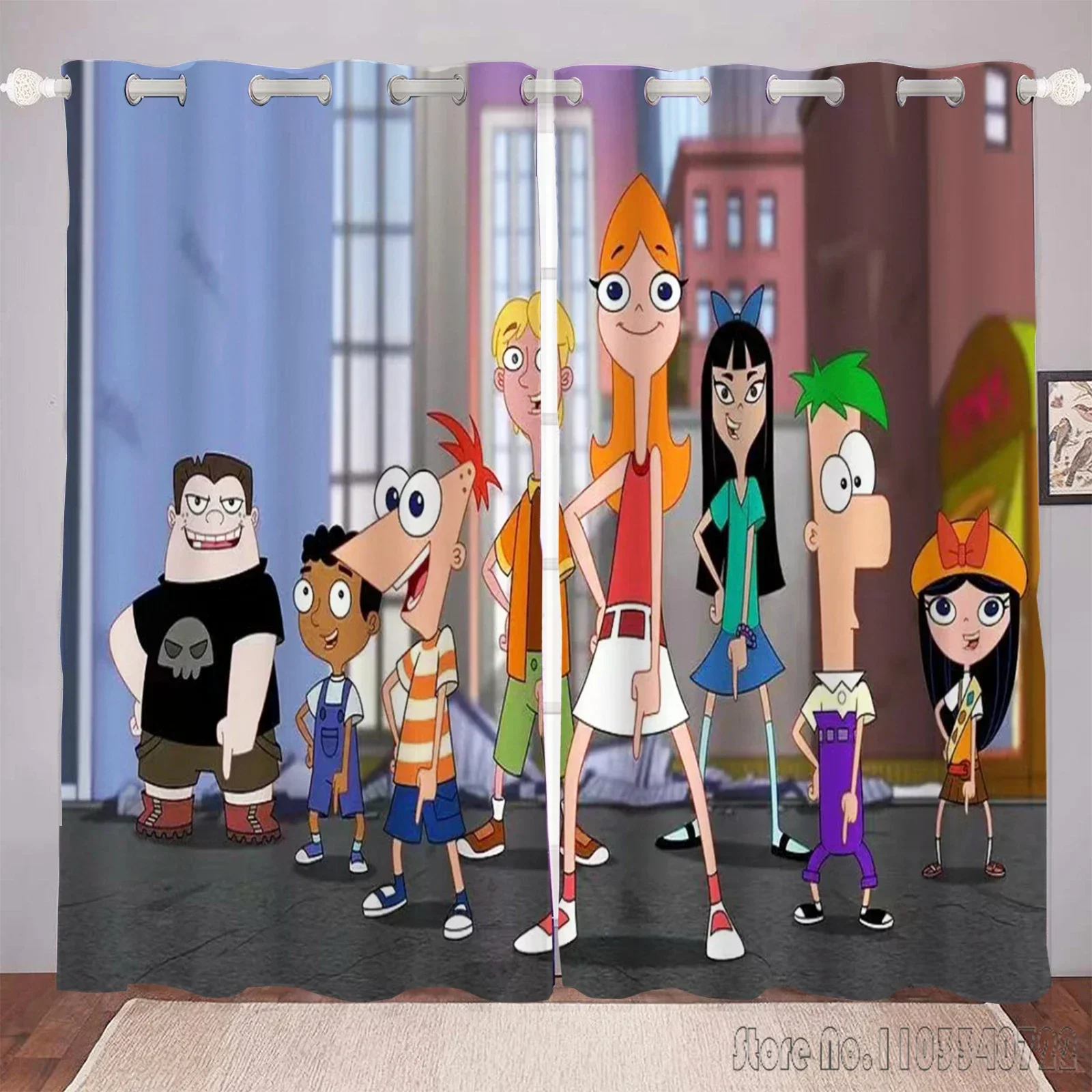 Мультяшные домашние оконные занавески Phineas и Ferb затемняющие шторы с 3D принтом