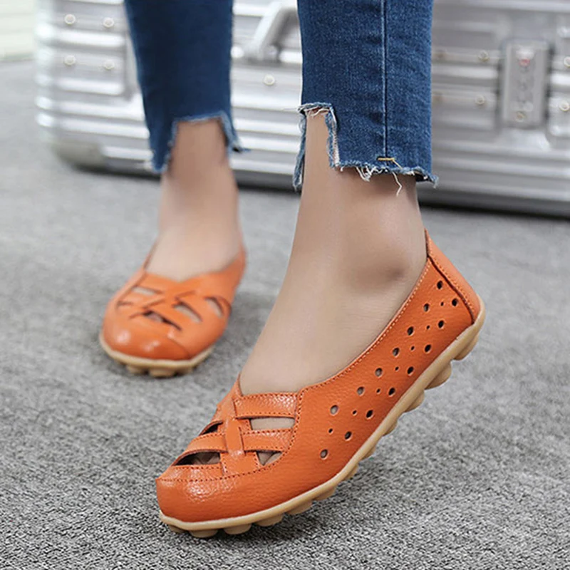 

2022 Women Shoes Genuine Leather Flat Shoes for Women Non-Slip Solid Color Summer Platform Sneakers Women's Zapatos De Mujer