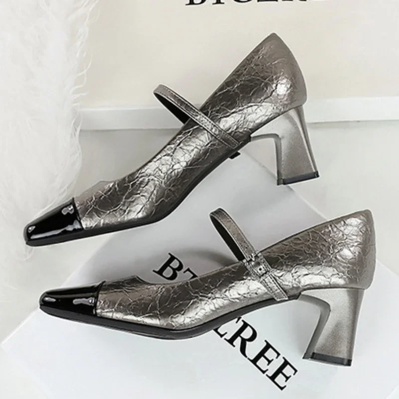 BIGTREE женская обувь весенние женские туфли-лодочки с квадратной головкой модная