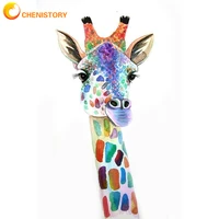 chenistory oil painting paint by numbers giraffe diy handpainted for adults children picture colouring gift animal home decor ar