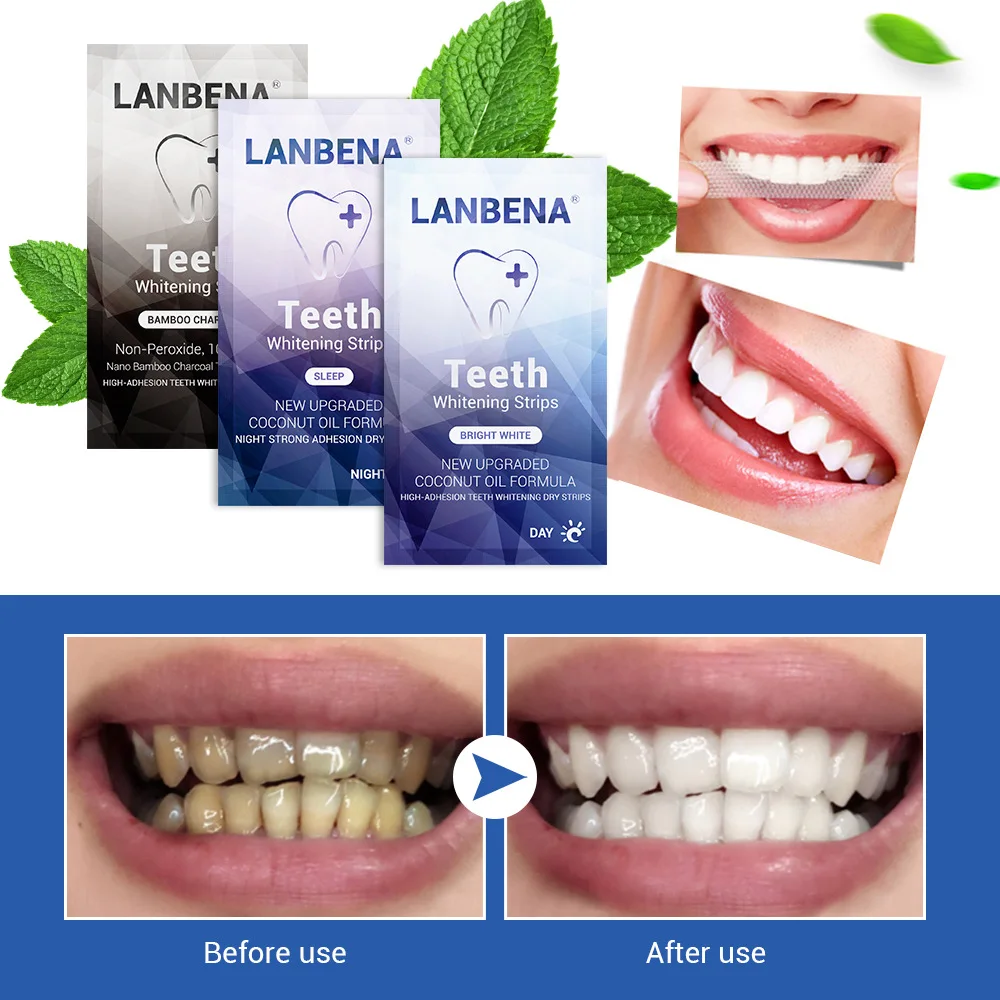 Teeth Whitening Strips Removal Plaque Stains Tooth Bleaching Cleaning White Tooth Dental Kit Oral Hygiene Care Strip Whitestrips