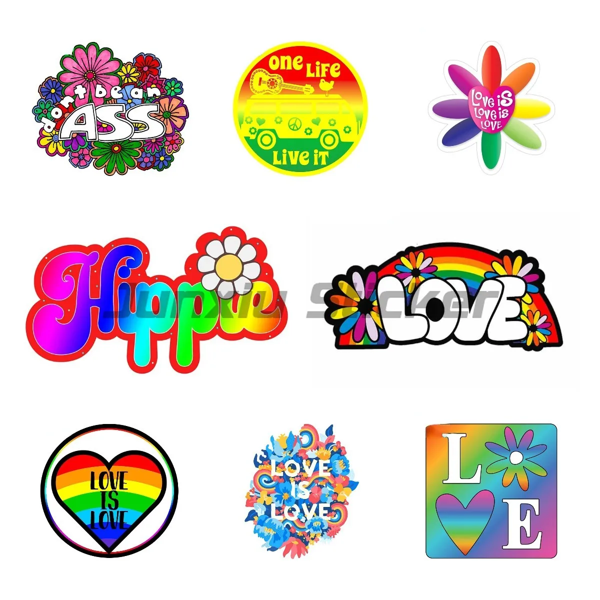 

Радужный цветок мальчик хиппи Автомобиль Стайлинг наклейка украшение искусственный материал устойчивость к царапинам