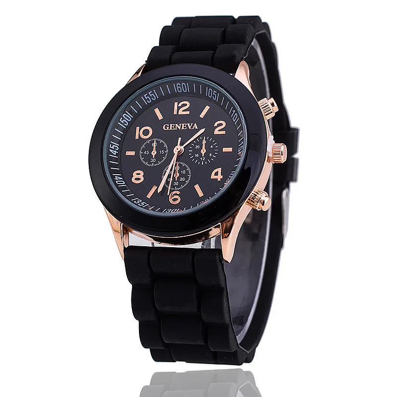 2019 Hot Sales Geneva Brand Silicone Women Watch Ladies Fashion Dress Quartz Wristwatch Female Watch montre relogio feminino