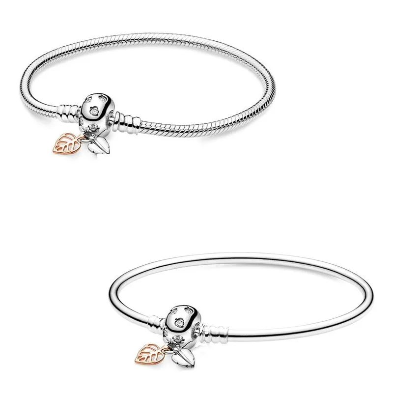 

Женский браслет из серебра 925 пробы, с застежкой в виде листьев