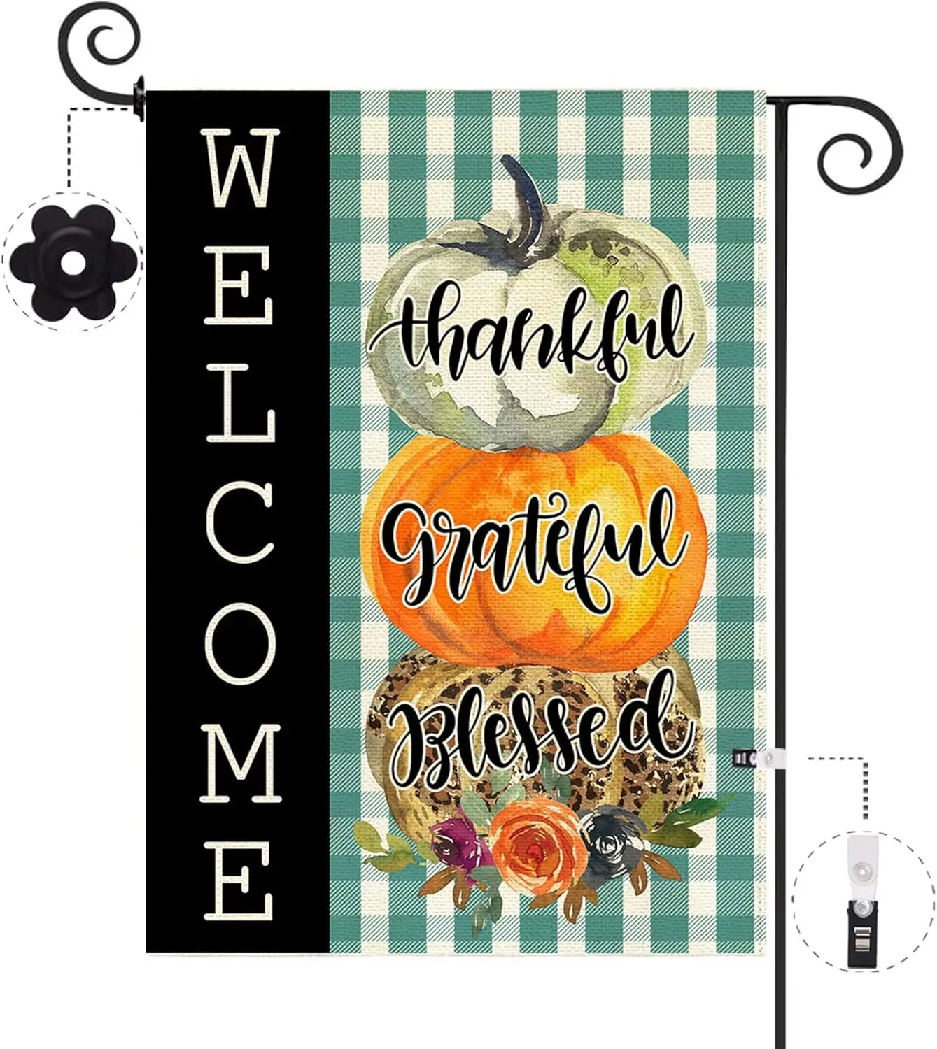Осенний прапор Baccessor благодарственный благословенный садовый флаг 12 5 x 18 дюймов