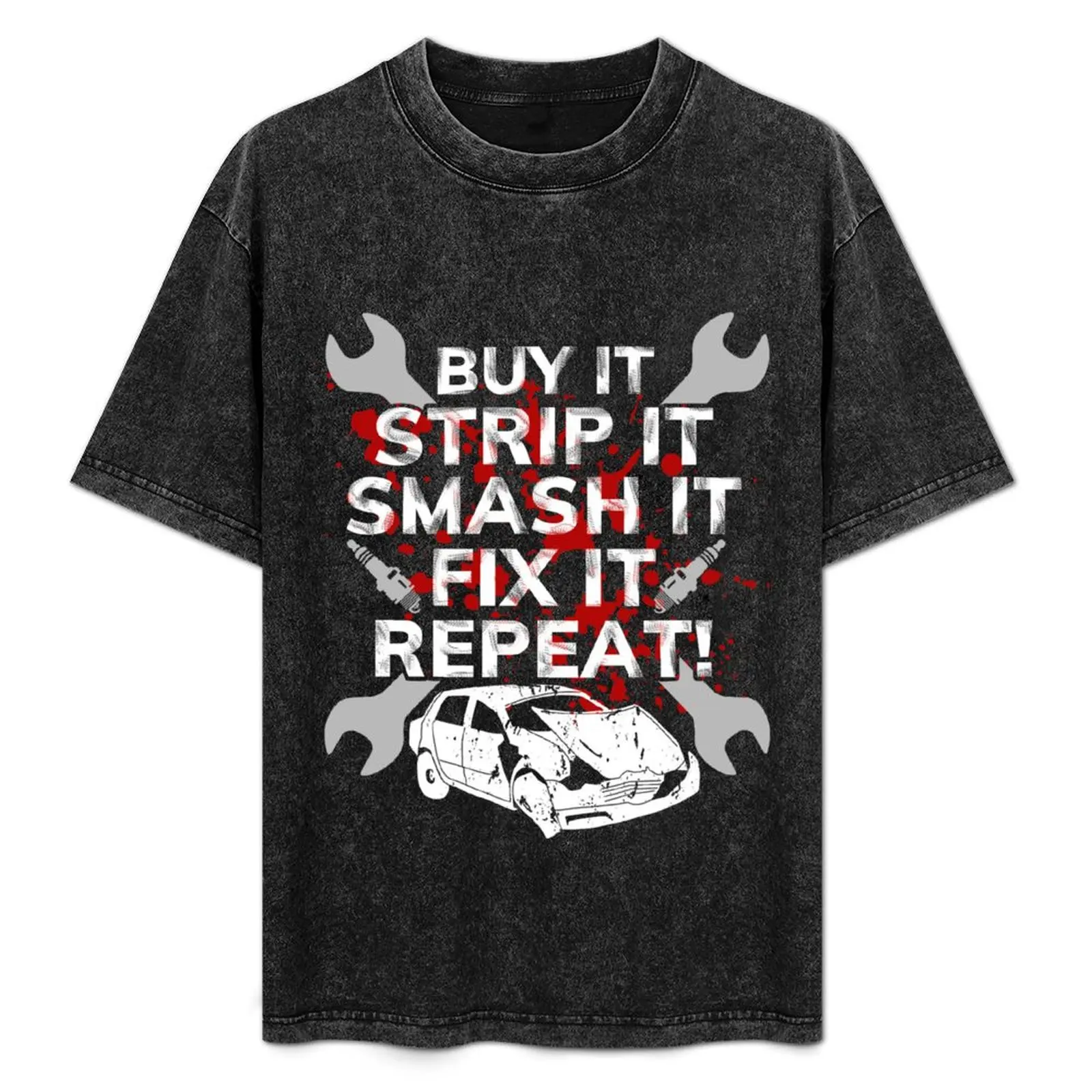 Smash it Fix Repeat футболка Banger Racing мужская