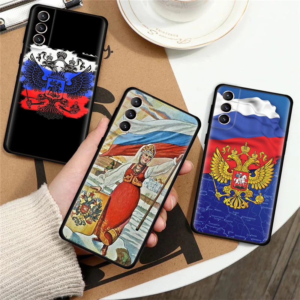 

Russia Flag girl Case For Samsung Galaxy S22 S23 S20 FE S21 Ultra S10 S9 S8 Plus S10e S7 Edge Fashion Soft Phone Cover