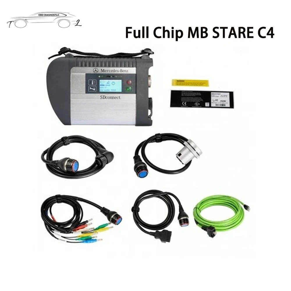 

A + качественный MB STAR C4 SD с функцией Doip Wi-Fi, полный чип MB Star Connect Compact 4 для грузовика B-enz OBD2, диагностический инструмент 12 В/24 В