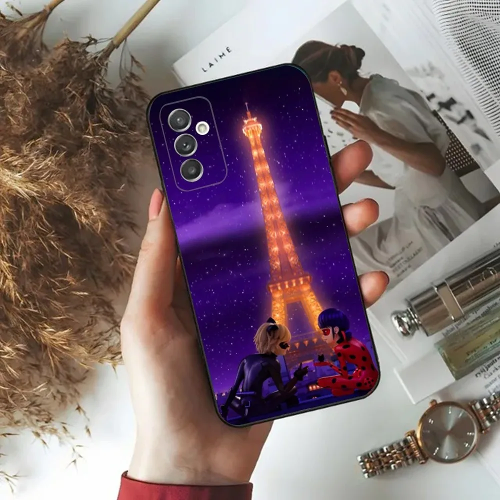 Чехол для телефона Cat Noir Samsung Galaxy A20 A21s A22 A31 A32 A52 A53 A72 73 A80 A91 L-LadybugES-S мягкий черный