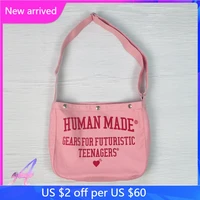 human made backpack mens womens high street casual couple cartoon letters messenger bag human made bags