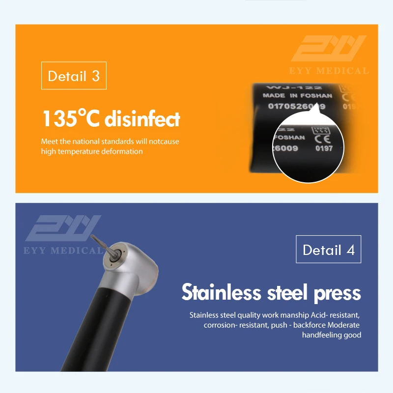 EYY DENTAL PRODUCT Turbine Women Dentist High Speed Colorful Handpiece Push Button Standard/Big Head 2&4 Hole Dentistry Tool