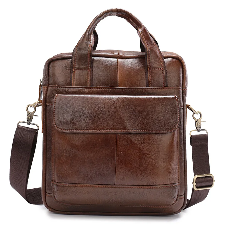 New Vintage Leather Men's Bag Top Layer Cowhide Handbag Men's Briefcase Vintage One Shoulder Crossbody Neceser Mujer Makeup Bag