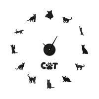 african abyssinian cat large diy wall clock acrylicl mirror clock 3d wall clock personalized digital wall watch free shipping