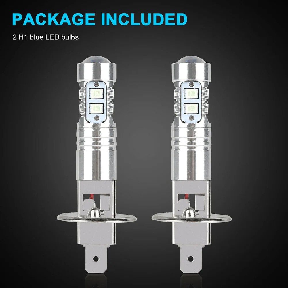 1 Pair H1 LED Auto Headlight Bulbs 1800LM 8000K Ice Blue Super Bright Car Headlights Vehicle Lamp Lights Accessories |