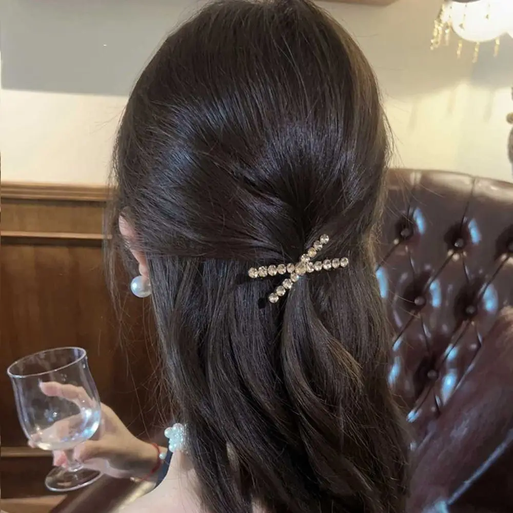 Заколка для волос со стразами и цирконием заколка с крестом в форме ромба X